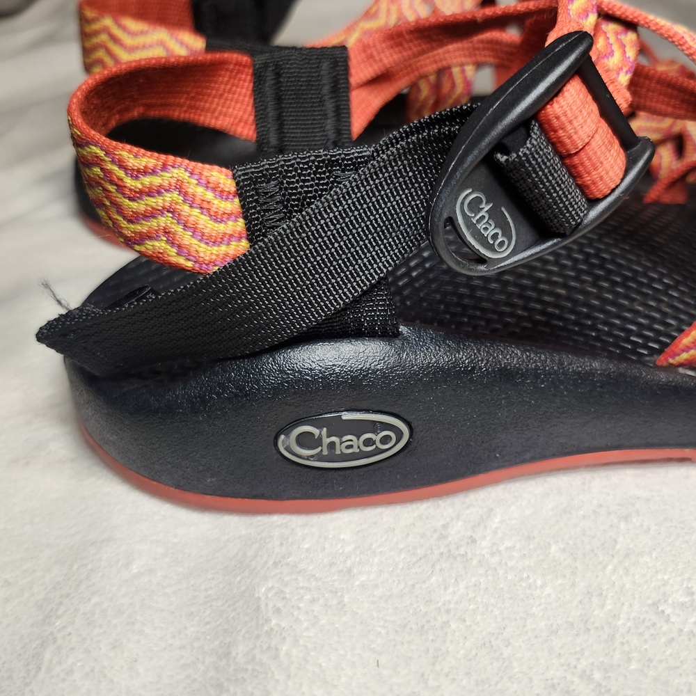 Chaco Orange and Yellow Patterned Women's Z/Strap Sandals